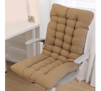 Coussin de chaise à dossier haut pour la relaxation, coussin épais intérieur/extérieur pour jardin, bureau et maison (170 x 50 cm, beige) - Coussin de salon confortable en bois