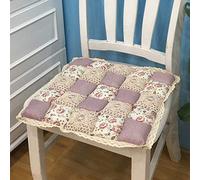Coussin de chaise à imprimé floral de ferme avec attaches, bordure en dentelle antidérapante, 40,6 x 40,6 cm, pour cuisine et salle à manger, coussin de chaise confortable et élégant