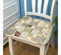 Coussin de chaise à imprimé floral de ferme avec attaches, coussin antidérapant en dentelle pour cuisine, salle à manger, 40,6 x 40,6 cm (017 café)