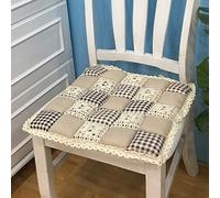 Coussin de chaise à imprimé floral de ferme avec attaches, coussin antidérapant en dentelle pour cuisine, salle à manger, 40,6 x 40,6 cm (305 café) - Parfait pour décoration d'intérieur
