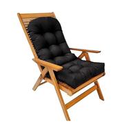 Coussin de Chaise Adirondack Hydrofuge Coussins Haut Dossier, Coussin de Mobilier D'extérieur ImperméAble pour Chaise à Œufs Hamac Banc Chaise pour Jardin et Cour(Le Noir)