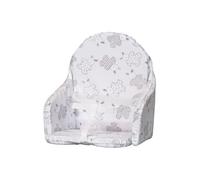 Bambisol - Coussin de chaise avec sangles - Plaque mousse centrale - Motif Lapin argenté