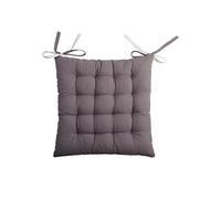 Coussin de chaise bicolore réversible en coton gris et perle