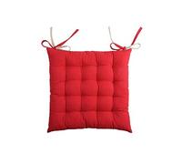 Coussin de chaise bicolore réversible en coton lin et rouge