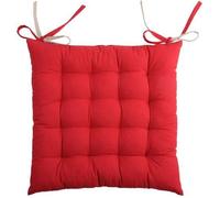 Generique – Coussin de chaise bicolore réversible en coton et lin, rouge