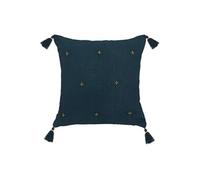 - Coussin de chaise brodé rectangulaire Starke - 40 x 40 cm - Bleu nuit - JAMANA