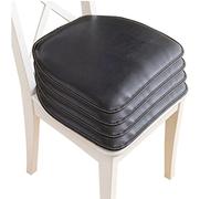Coussin De Chaise,Coussin De Chaise De Salle À Manger En Cuir PU 1/2/4 Packs Galette De Chaise De Cuisine Antidérapant En Forme De U Et Coussin De Siège De Salle À Manger Avec Attaches ( Color : Black