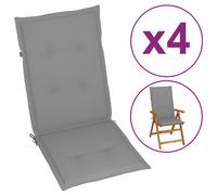 Coussin de chaise de jardin 4 pcs Gris 120 x 50 x 3 cm vidaXL vidaXL
