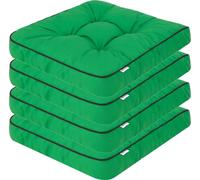 Coussin de chaise de jardin Klara - 49×47 cm, 8 cm d'épaisseur - avec rubans, résistant aux intempéries, rembourré, piqué décoratif | Pillowprim