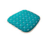 Coussin de chaise de salle à manger antidérapant 45,7 x 45,7 cm - En forme de U - Avec attaches - Motif écossais - 1 coussin confortable pour salle à manger - Couleur turquoise