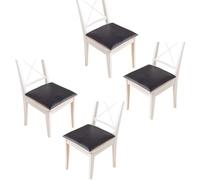 Coussin de chaise de salle à manger carré (1/2/4 paquets) Coussin de siège en cuir imperméable, coussins de chaise de bureau antidérapants et détachables Coussins de siège carrés (noir 40 x 40 cm (4 p
