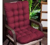 Coussin de chaise d'extérieur épais rouge avec cadre en bois antidérapant parfait pour la maison, le bureau, la terrasse, l'intérieur (140 x 50 cm) - Coussin confortable pour salon