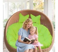 Coussin de chaise double en forme d'œuf 2 places - Matelas de rechange pour balancelle d'extérieur avec oreiller - Coussins de causeuse en osier pour jardin et balcon