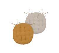 Coussin de chaise DUO COLOR curry/beige Ø 38 cm France