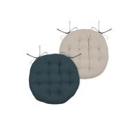 Coussin de chaise DUO COLOR petrol/beige Ø 38x4 cm France (prix pour 1 pièce)