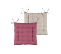 Coussin de chaise DUO COLOR rose/beige 40x40x4 cm France (prix pour 1 pièce)