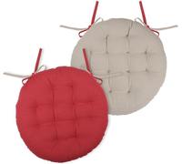 Coussin de chaise DUO COLOR rouge/beige Ø 38x4 cm France (prix pour 1 pièce)