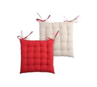 Coussin de chaise DUO COLOR rouge/beige 40x40x4 cm France (prix pour 1 pièce)