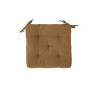 Coussin de chaise en coton orange et noir, carré, à motifs - Madam Stoltz, Faza - 45x45x5 cm