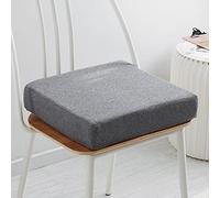Coussin de chaise en mousse à mémoire de forme - Coussin amovible de 5/8 cm d'épaisseur - 40/45/50 cm - Grand coussin d'assise de luxe antidérapant - Gris foncé