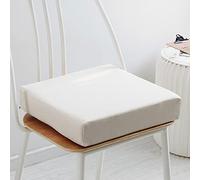 Coussin de chaise en mousse à mémoire de forme - Coussin amovible de 5/8 cm d'épaisseur - 40/45/50 cm - Grand coussin d'assise de luxe antidérapant - Beige