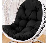 Coussin de chaise épais imperméable pour panier suspendu, coussin de chaise œuf pour balancelle en plein air, coussins de siège en rotin pour terrasse et jardin, coussin confortable (noir, 120 × )
