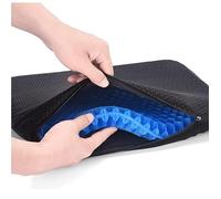 Coussin de chaise extra large | Coussin de siège de voiture en gel nid d'abeille pour conduite, voyage en avion, orthopédique, coccyx, bureau, sciatique, jeu sur ordinateur (bleu XL - 50 x 50 x 4,5 cm