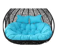Coussin De Chaise Hamac Dextérieur Imperméable, Coussin De Remplacement pour Chaise Double œuf, Coussin épaissi 140x110 Cm, Résistant Au Soleil, Aux Rayures Et Lavable (Blue)