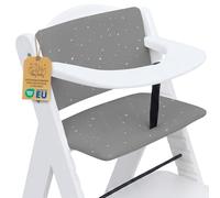 Coussin de chaise haute bébé 2 pièces réducteur de siège enfant | Housse pour Hauck escalier bois dossier assise déperlant velcro fait main rembourré bébé enfant confort Galaxie