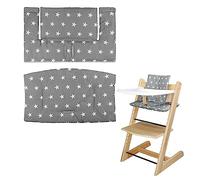 Coussin de chaise haute, doux et confortable pour siège bébé avec jolis graphismes, pour le coussin de bébé pour Tripp Trapp Rend le bébé plus sûr (motif étoile grise)