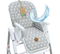 Coussin de chaise haute réducteur de siège bébé enfant housse assise | housse assise bébé pour Chicco Polly Peg Perego chaises hautes rembourré matelassé déperlant antidérapant Étoiles Et Gris