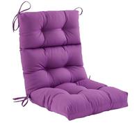 Coussin de chaise imperméable - 113 x 53 x 12 cm - Coussin d'assise et de dossier pour chaise à bascule, meubles d'intérieur/extérieur, jardin, terrasse - Soutien du dossier haut (violet)