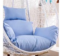 Coussin de chaise imperméable à suspendre avec appuie-tête et accoudoirs - Coussins d'extérieur en rotin bleu pour un confort et un style ultimes