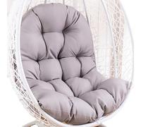 Coussin de chaise imperméable à suspendre - Coussin de chaise en forme d'œuf doux - Coussin de chaise de jardin confortable pour intérieur ou extérieur - Dossier inclinable en fourrure grise