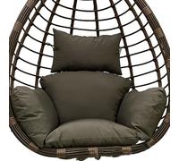 Coussin de chaise imperméable en forme d'œuf - Coussin confortable pour balancelle et hamac - Coussin de jardin en fourrure pour intérieur/extérieur - Gris foncé Confort essentiel