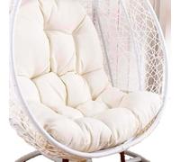 Coussin de chaise imperméable pour panier suspendu - Coussin de balancelle doux pour intérieur ou extérieur - Dossier de siège confortable en fourrure - Blanc