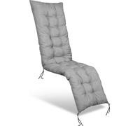 Coussin de chaise longue de jardin KingGarden Coussin pour une chaise longue de jardin Coussin de chaise longue 165x50cm microfibre gris