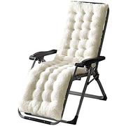 Coussin de chaise longue en laine d'agneau artificielle douce pour chaise longue et chaises à bascule, rembourrage en coton perlé épais, confortable et confortable (vert clair, 160 cm) - Chaise non