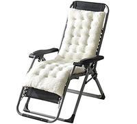Coussin de chaise longue en laine d'agneau artificielle douce pour chaise longue et chaises à bascule, rembourrage en coton perlé épais, confortable et confortable (vert clair, 160 cm) - Chaise non