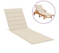 Coussin de chaise longue en tissu Oxford crème 200x70x3 cm, rempli de mousse