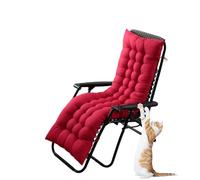 Coussin de Chaise Longue Jardin Exterieur Coussin Bain de Soleil, Matelas Transat Pliable épais & Confortable 2 ou 3 Places, intérieur et extérieur(Burgundy,155 * 53cm/61 * 21IN)