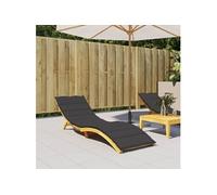 Vidaxl Coussin De Chaise Longue Noir 200x70x3 Cm Tissu