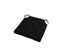 - Coussin de chaise Noir en coton attaches scratchs - 38 x 38 cm