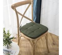 Coussin de chaise nordique antidérapant avec sangles, tissu en coton et lin double face antidérapant pour chaises de restaurant en bois, confort 4 saisons (vert, 1 pièce)