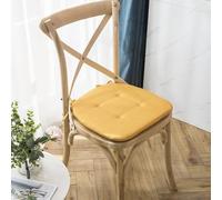 Coussin de chaise nordique antidérapant avec sangles, tissu en coton et lin double face antidérapant pour chaises de restaurant en bois, confort 4 saisons (jaune, 1 pièce)
