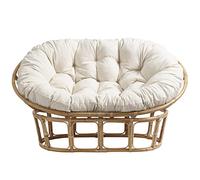 Coussin de Chaise Papasan Double, Grands Coussins de Chaise Suspendue/Oeuf/Balançoire/Hamac, Coussin de Chaise de Jardin Imperméable à L'Eau Extérieur, Épais Confortable Doux, Blanc, 65 * 45 Po, JYL