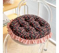 Coussin de Chaise Patchwork à Volants, Galette de Chaise Vintage en Coton pour Cuisine et Salle à Manger, antidérapant, Lot de 2