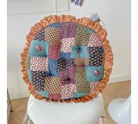 Coussin de Chaise Patchwork à Volants, Galette de Chaise Vintage en Coton pour Cuisine et Salle à Manger, antidérapant, Lot de 2