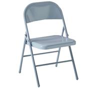 Coussin de chaise pliable avec cadre en métal - Chaise d'invité pliable empilable pour intérieur et extérieur - Idéal pour le bureau, la cuisine et le restaurant - Bleu clair