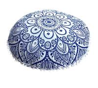 Coussin de chaise rond, coussins siège, décoratifs, méditation, bureau, sol Coussin rond de méditation(Blue)